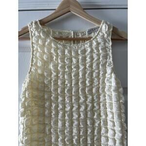 Rare London Soft Yellow Popcorn 3D Bubble Sleeveless  Dress Size 6